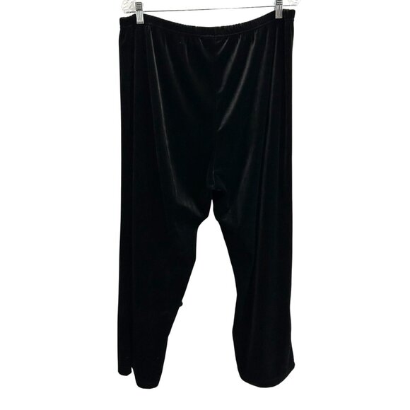 Coldwater Creek Womens Black Velour Pull On Elastic Waist Pants Sz 1X - Picture 2 of 8